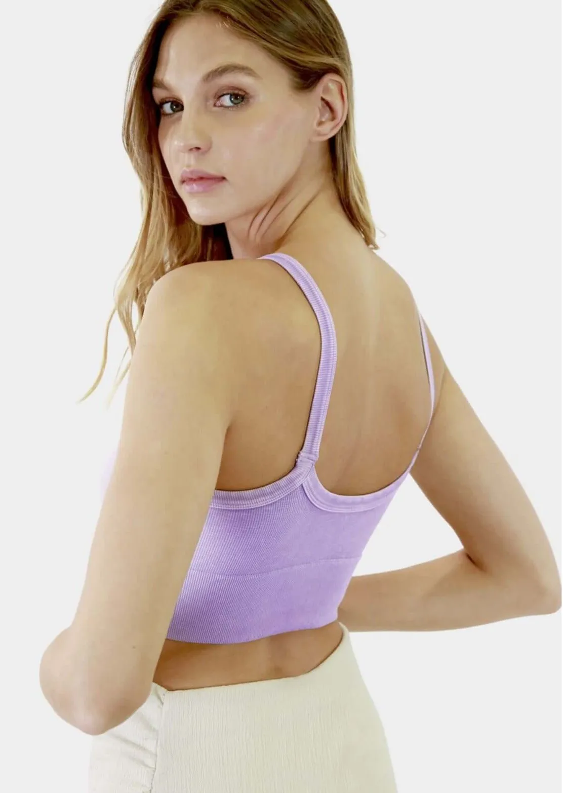 Nikibiki Ribbed V-Neck Bra Top Made in USA