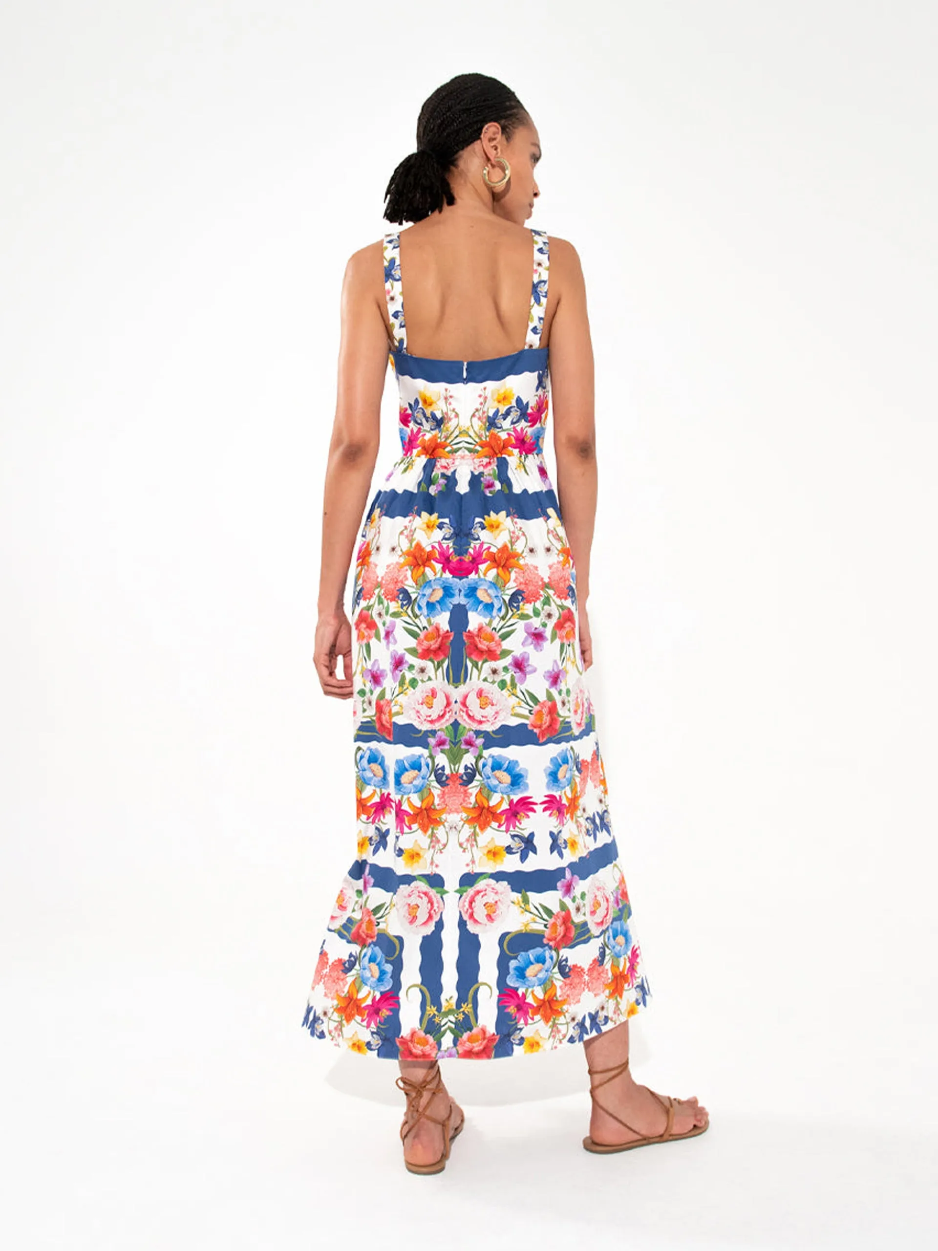 Ninet cotton midi dress in Antheia floral print