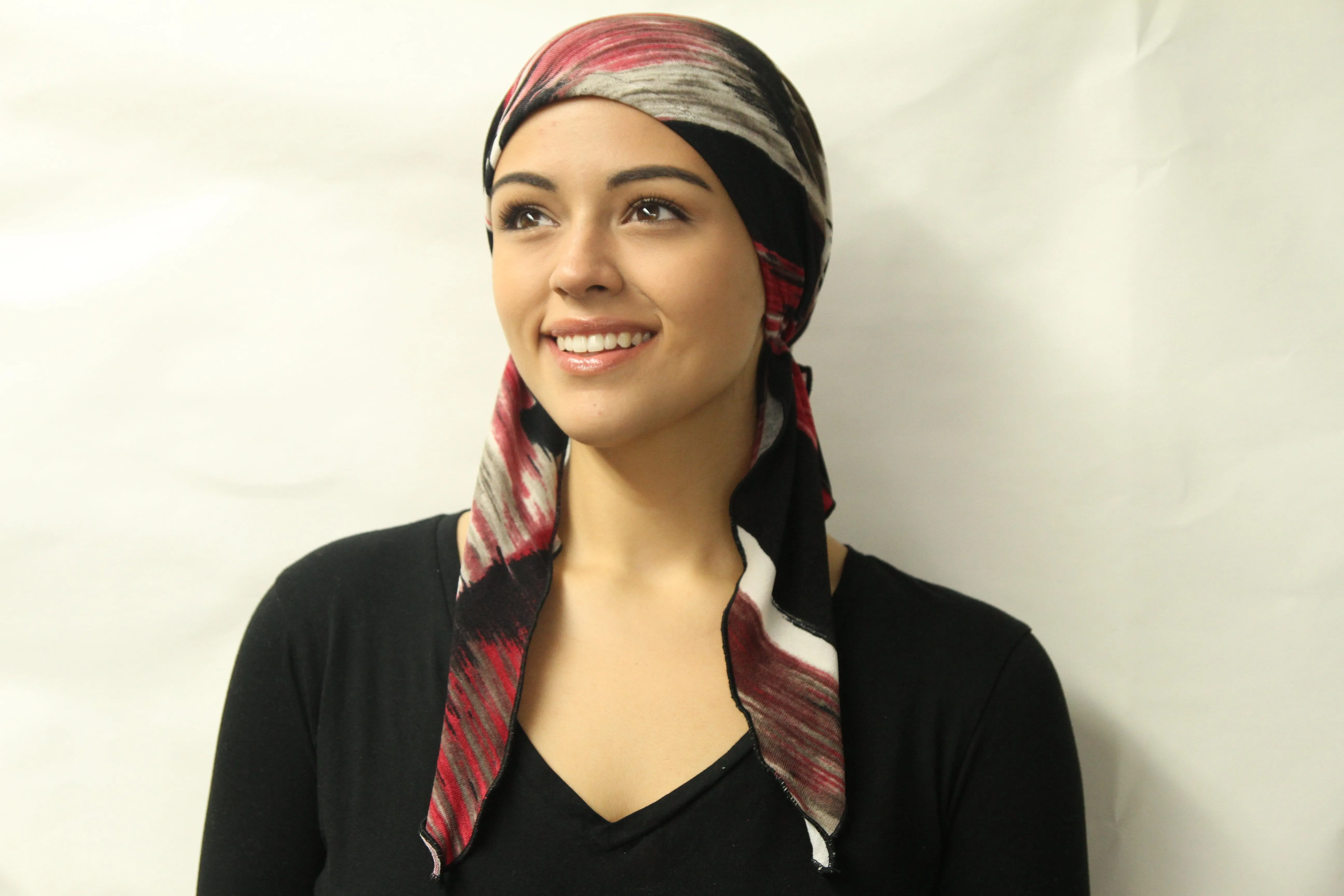 No Fuss Easy To Wear Slip On Style Pre-Tied Fitted Head Scarf Modern Hijab Head Cover Made in USA