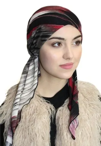 No Fuss Easy To Wear Slip On Style Pre-Tied Fitted Head Scarf Modern Hijab Head Cover Made in USA