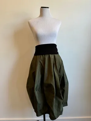 Olive Papercrash Balloon Skirt