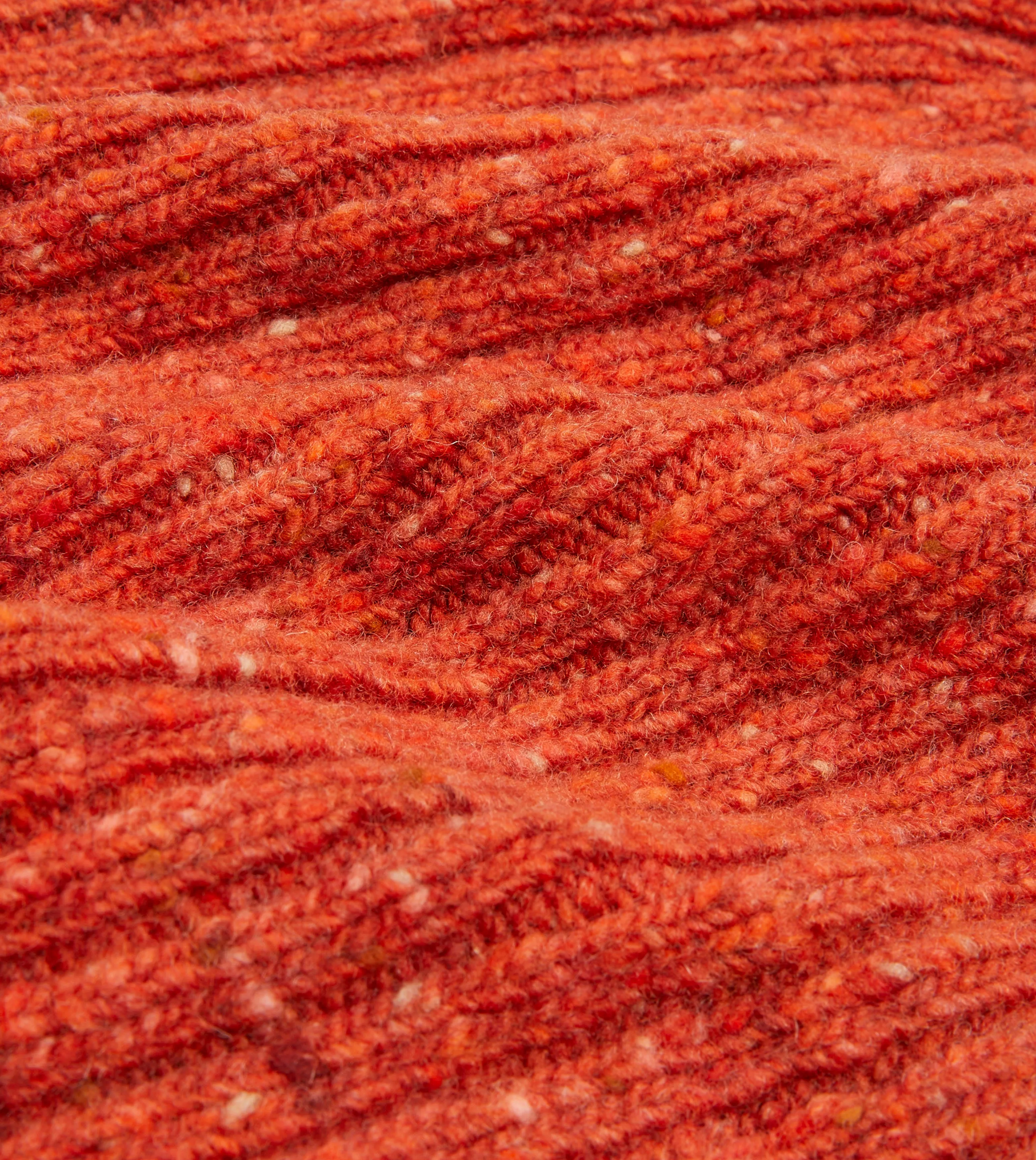 Orange Donegal Ribbed Merino Knit Cap