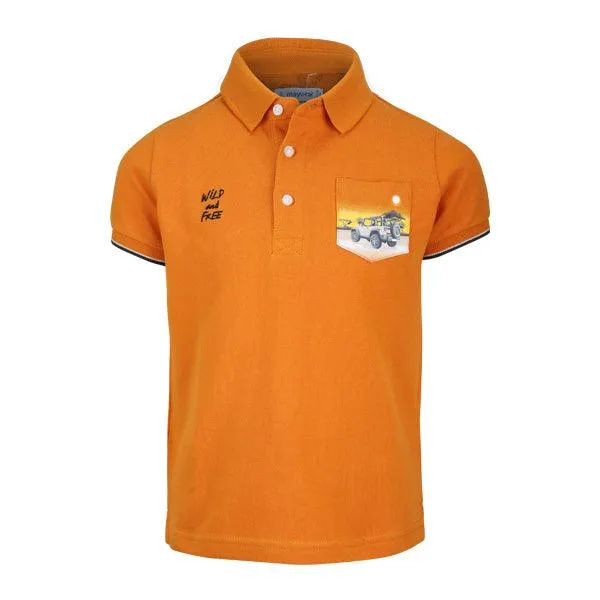 ORANGE SHORT SLEEVE BOYS POLO TEE