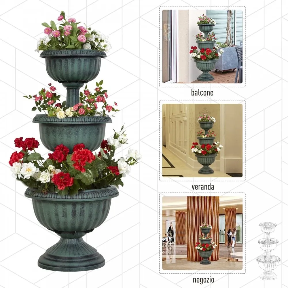 Outsunny 3-tier Chelsea Planter Flowers