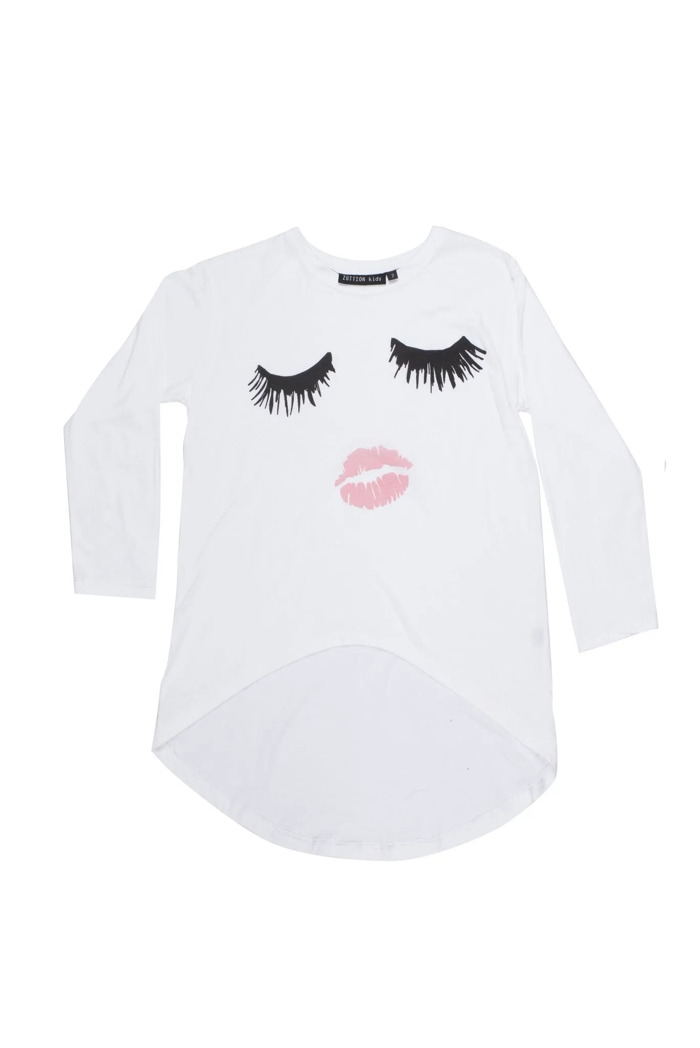 Patsy Eyelash Long Sleeve T Shirt White