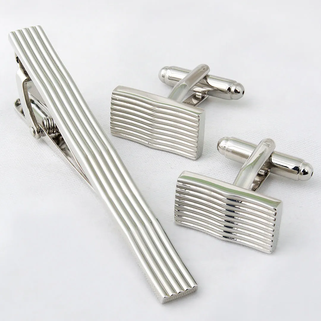 Peluche Curves to Kill Golden Cufflinks and Tie Pin Set