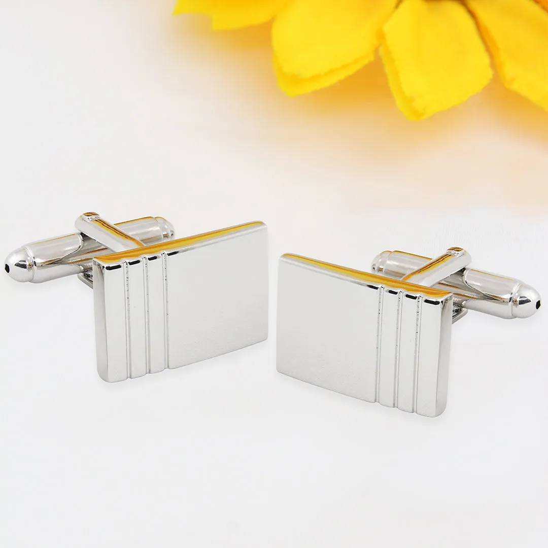 Peluche Rectangle Metal Cufflinks for Men