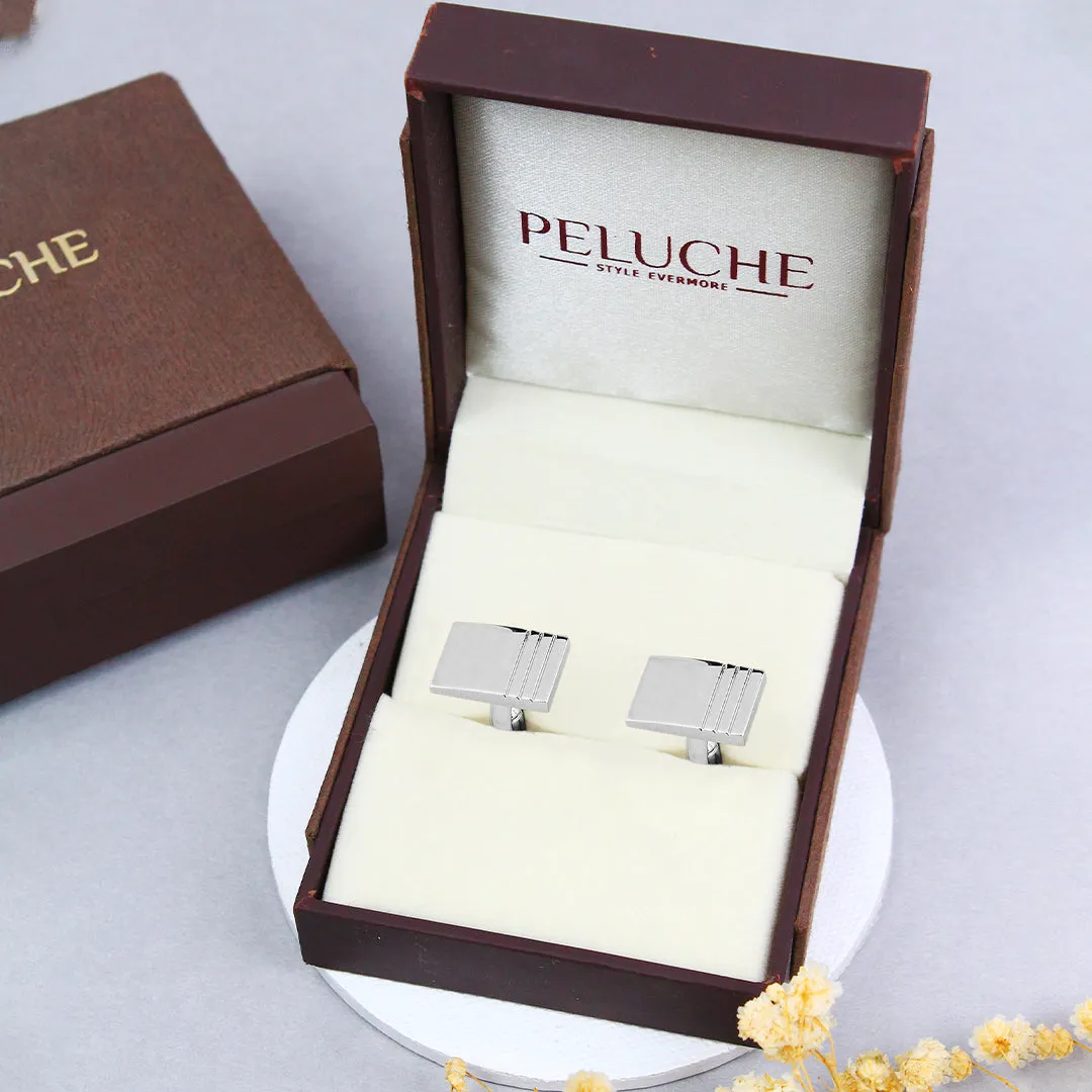 Peluche Rectangle Metal Cufflinks for Men