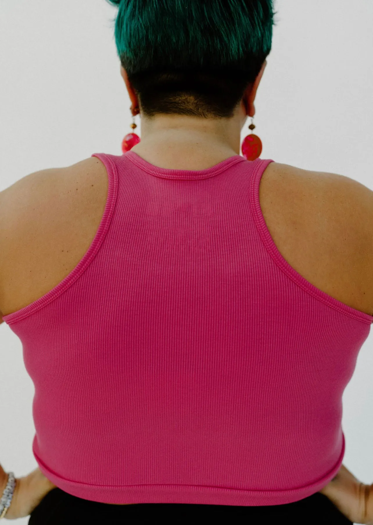 Pink Racerback Crop Top