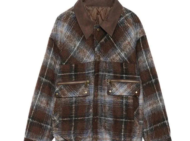 Plaid Wool Shirt Jacket/Shacket