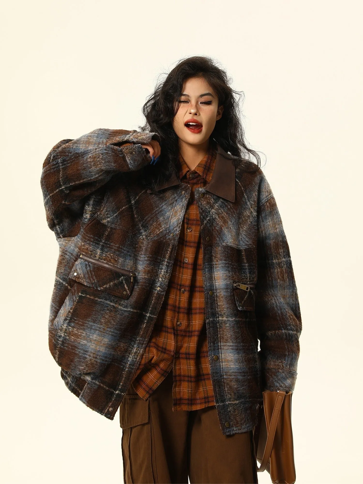 Plaid Wool Shirt Jacket/Shacket