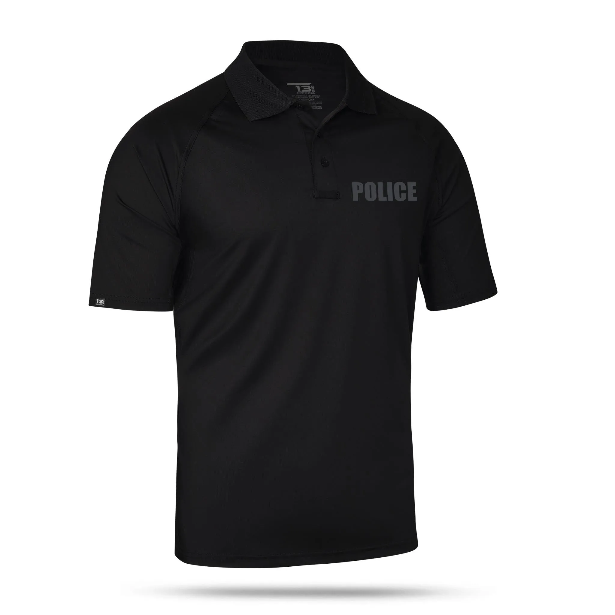 [POLICE] Men's Performance Polo [BLK/BLK]