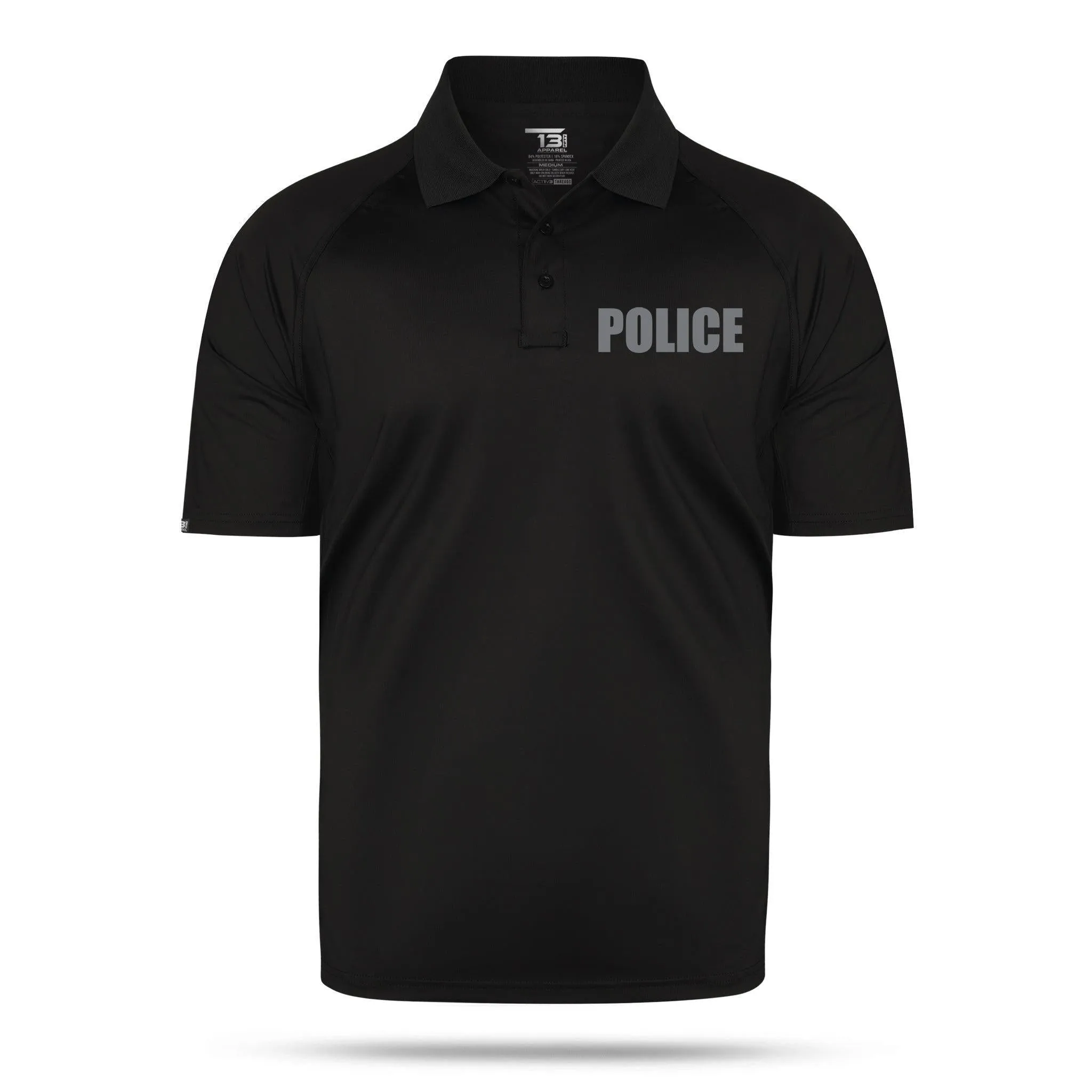 [POLICE] Men's Performance Polo [BLK/GRY]