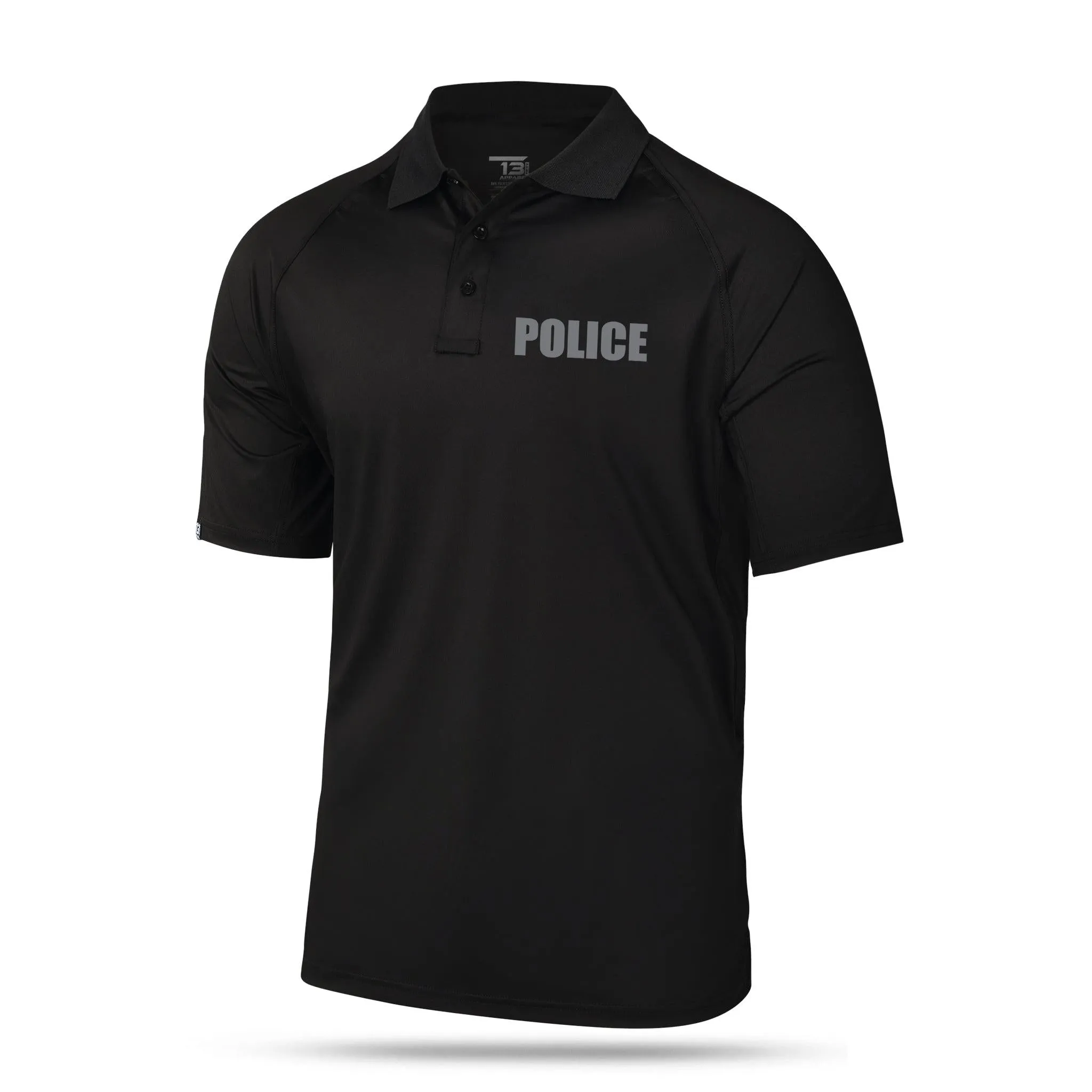 [POLICE] Men's Performance Polo [BLK/GRY]