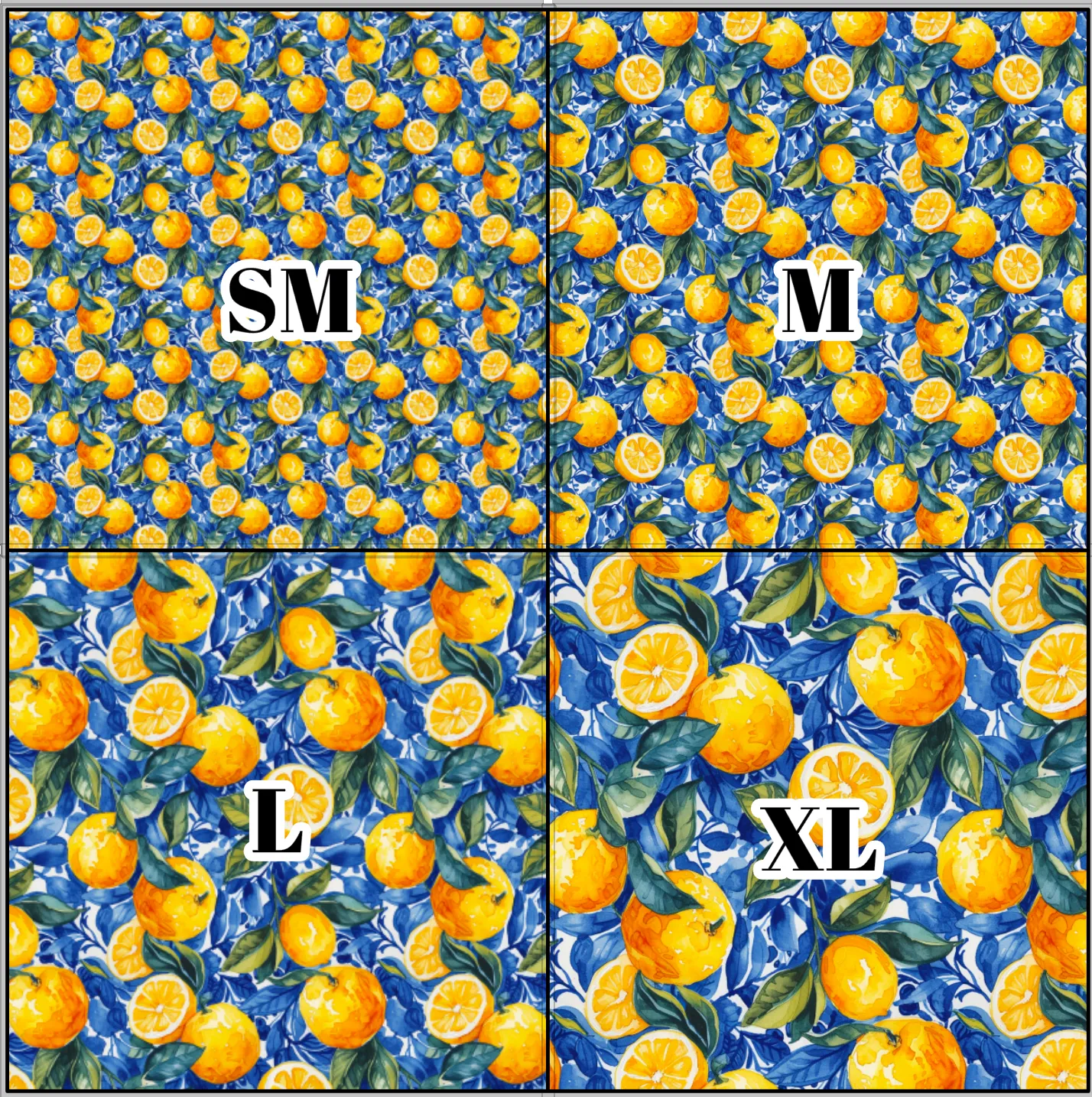 Printed Vinyl & HTV Blue and Lemons B Patterns 12 x 12 inch sheet