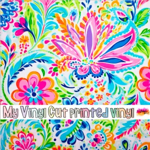 Printed Vinyl & HTV Bright Preppy Paisley C Patterns 12 x 12 inch sheet