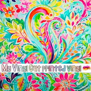 Printed Vinyl & HTV Bright Preppy Paisley E Patterns 12 x 12 inch sheet