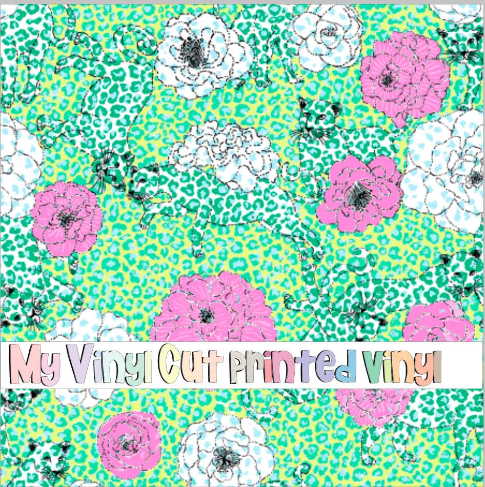 Printed Vinyl & HTV Leopard Luck Pattern 12 x 12 inch sheet