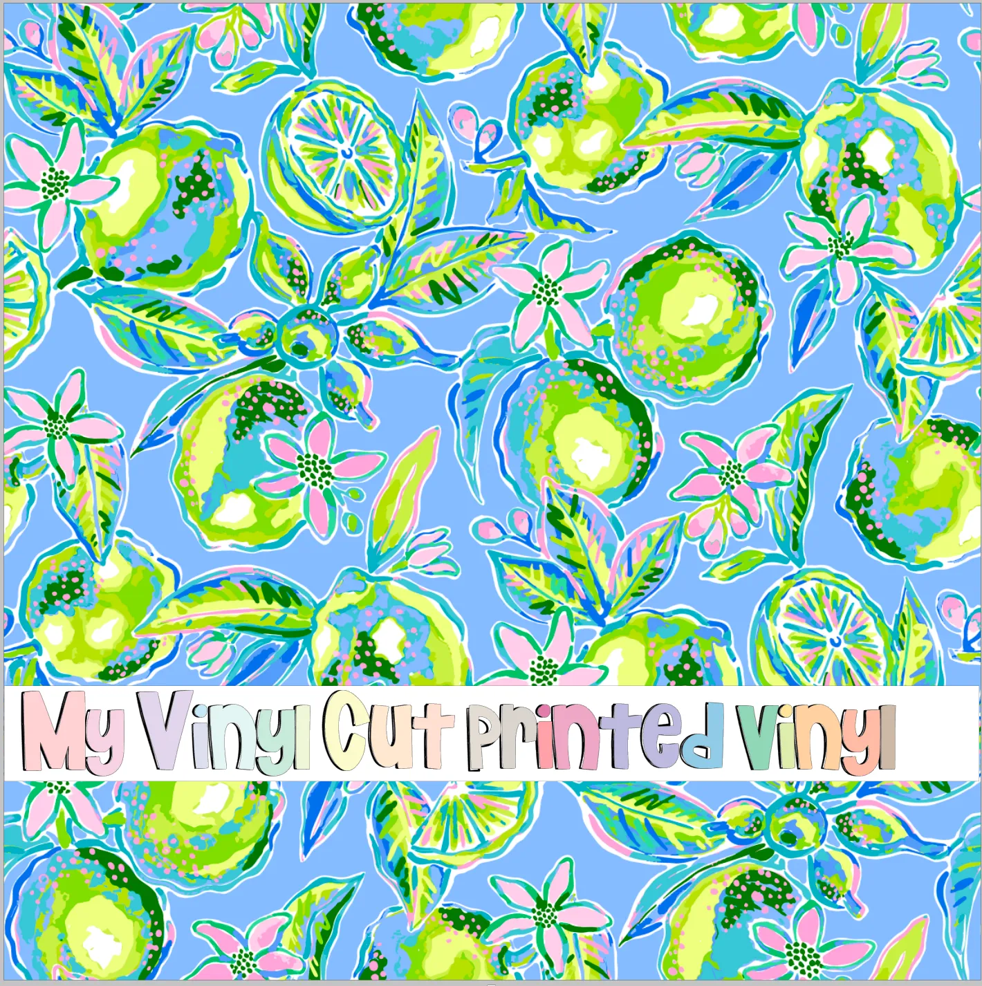 Printed Vinyl & HTV Limes Pattern 12 x 12 inch sheet