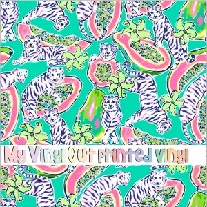 Printed Vinyl & HTV Papaya Pattern 12 x 12 inch sheet