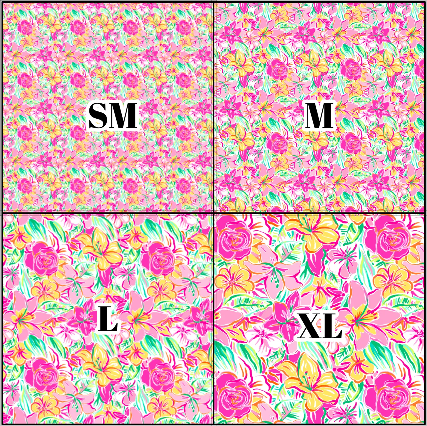 Printed Vinyl & HTV Pink Lily Pattern 12 x 12 inch sheet