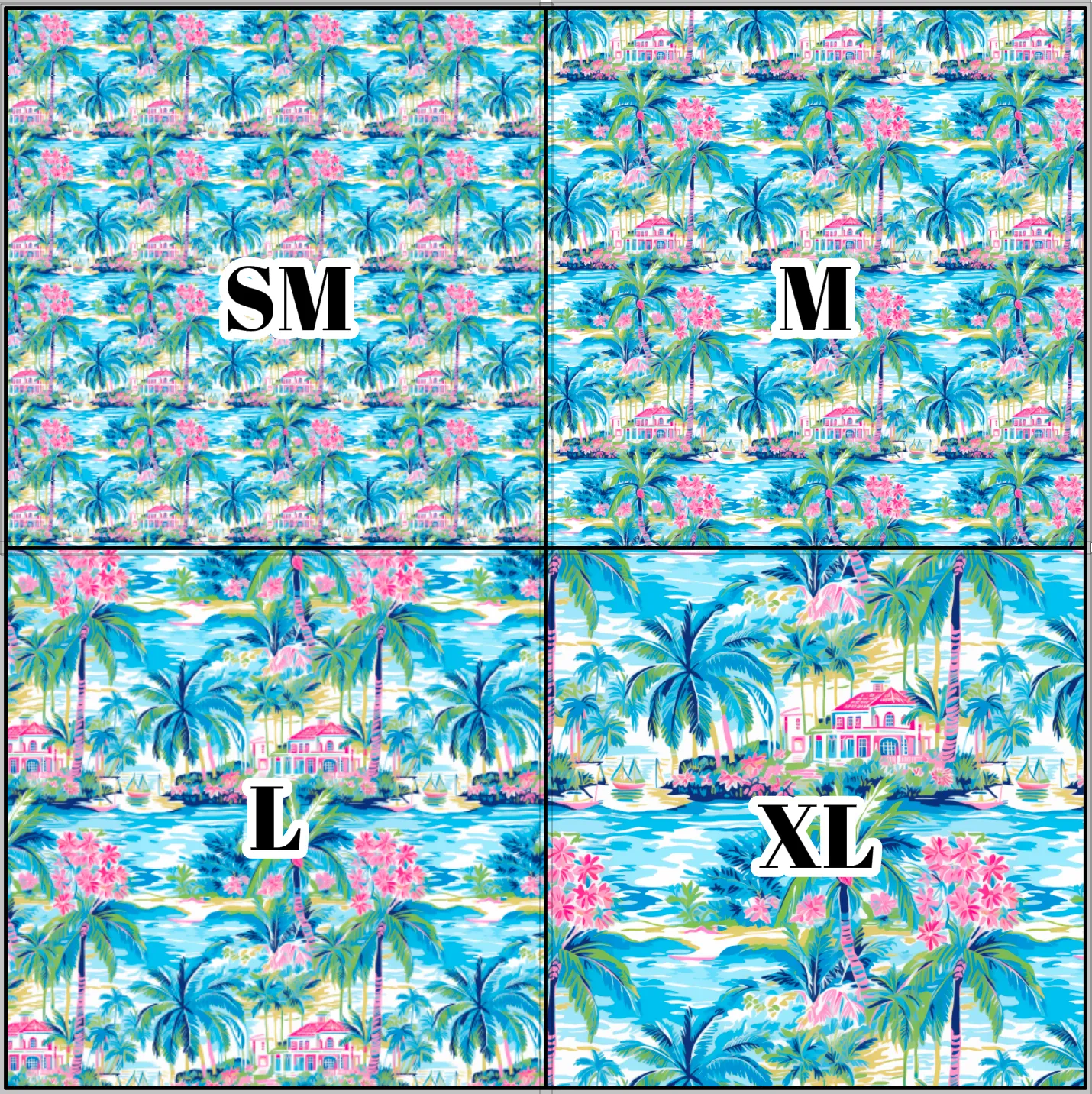 Printed Vinyl & HTV Preppy Beach House E Pattern 12 x 12 inch sheet