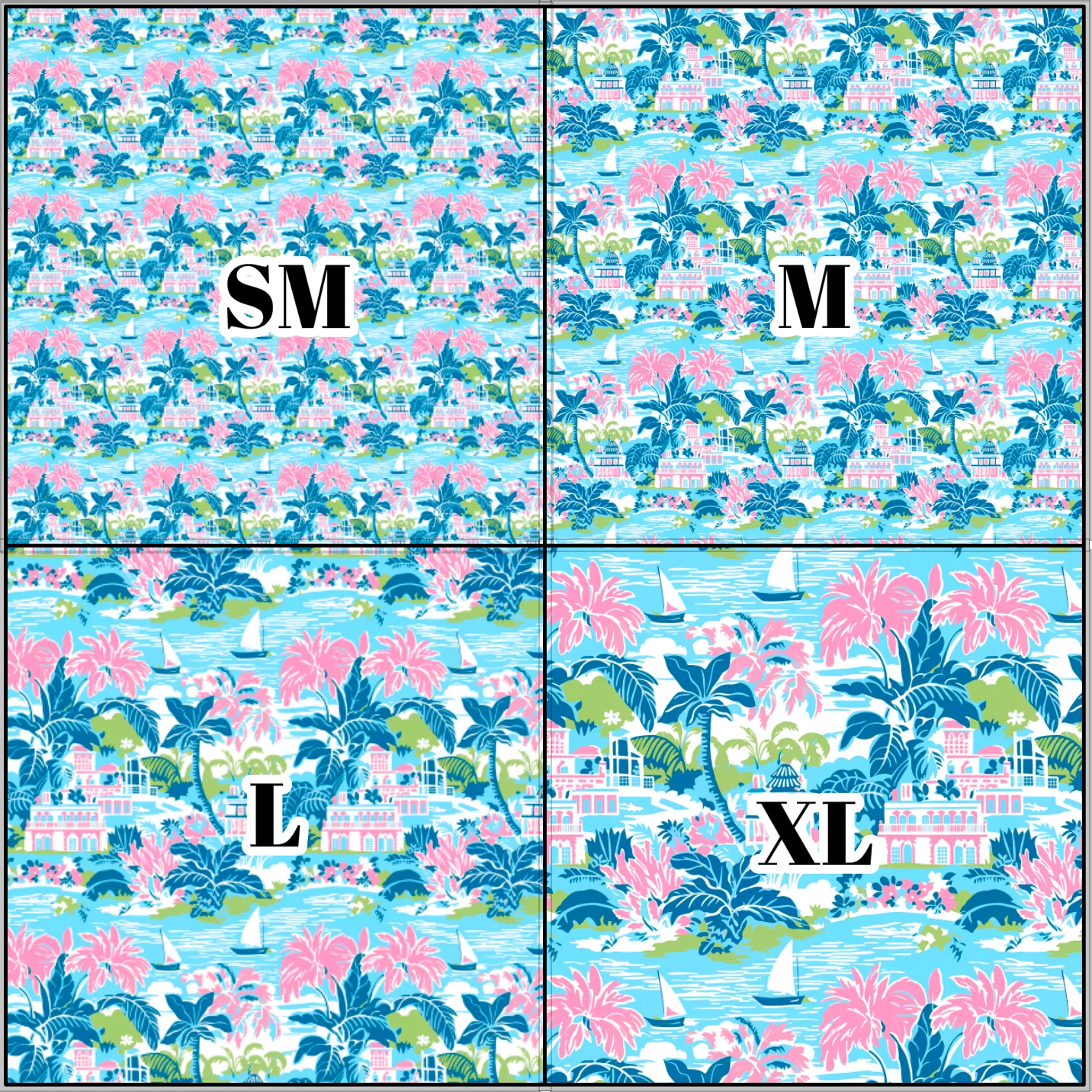 Printed Vinyl & HTV Preppy Beach House T Pattern 12 x 12 inch sheet