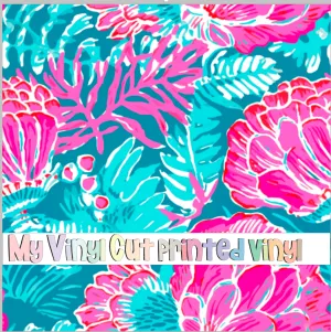 Printed Vinyl & HTV Preppy Coral A Pattern 12 x 12 inch sheet