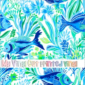 Printed Vinyl & HTV Preppy Coral E Pattern 12 x 12 inch sheet