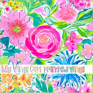 Printed Vinyl & HTV Preppy Floral A Pattern 12 x 12 inch sheet