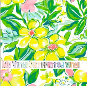 Printed Vinyl & HTV Preppy Floral D Pattern 12 x 12 inch sheet