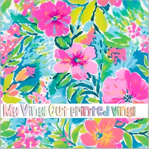 Printed Vinyl & HTV Preppy Floral G Pattern 12 x 12 inch sheet