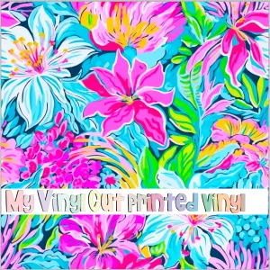 Printed Vinyl & HTV Preppy Florals A Pattern 12 x 12 inch sheet