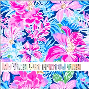 Printed Vinyl & HTV Preppy Florals B Pattern 12 x 12 inch sheet