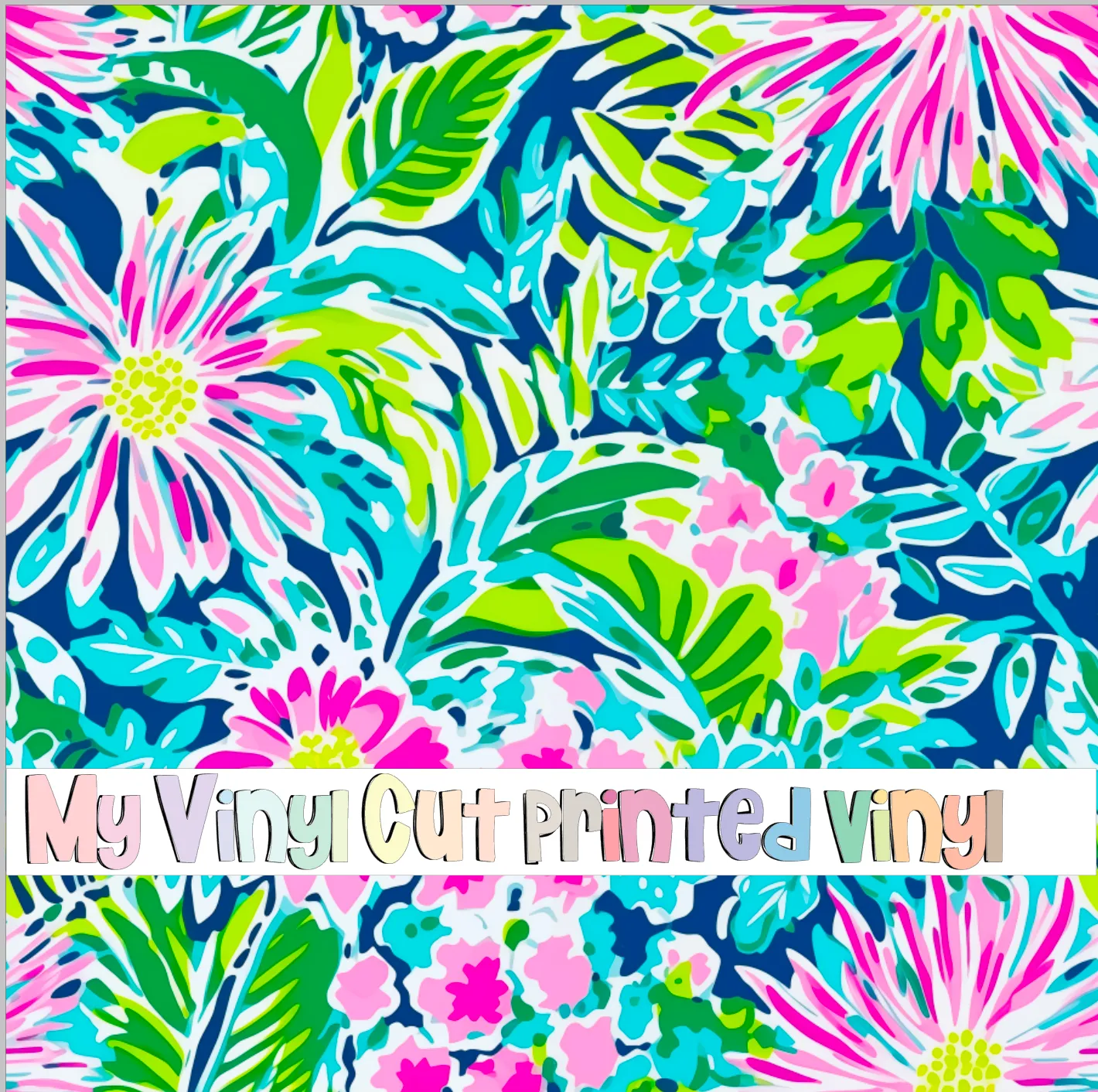 Printed Vinyl & HTV Preppy Florals C Pattern 12 x 12 inch sheet