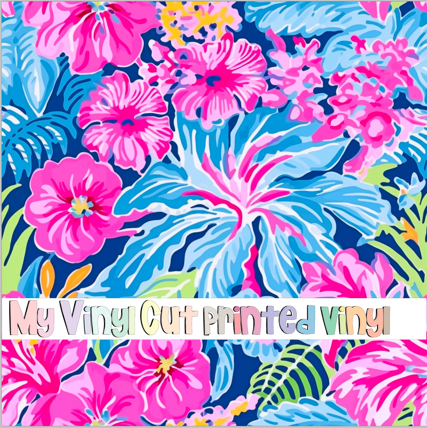 Printed Vinyl & HTV Preppy Florals E Pattern 12 x 12 inch sheet