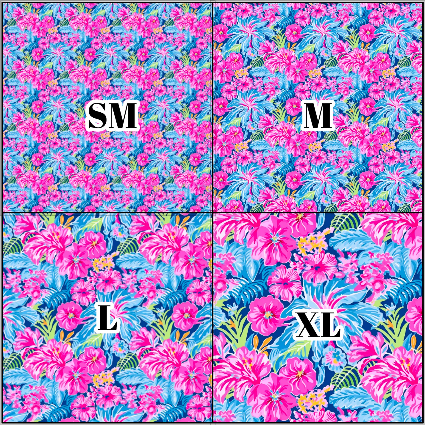 Printed Vinyl & HTV Preppy Florals E Pattern 12 x 12 inch sheet