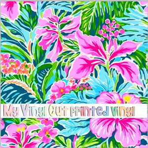 Printed Vinyl & HTV Preppy Florals G Pattern 12 x 12 inch sheet