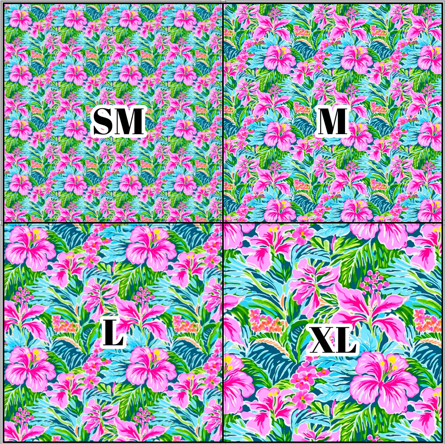 Printed Vinyl & HTV Preppy Florals G Pattern 12 x 12 inch sheet