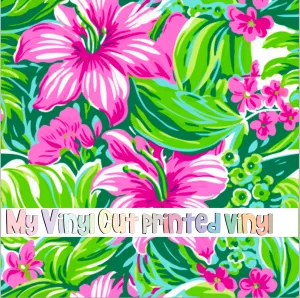 Printed Vinyl & HTV Preppy Florals L Pattern 12 x 12 inch sheet