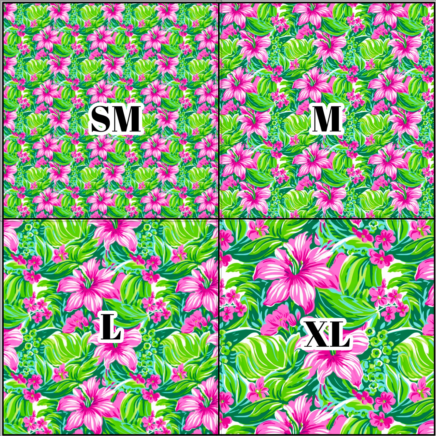 Printed Vinyl & HTV Preppy Florals L Pattern 12 x 12 inch sheet