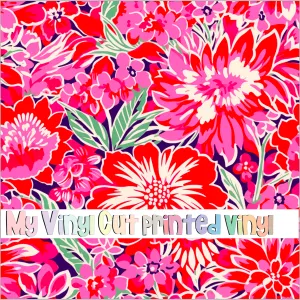 Printed Vinyl & HTV Preppy Florals M Pattern 12 x 12 inch sheet