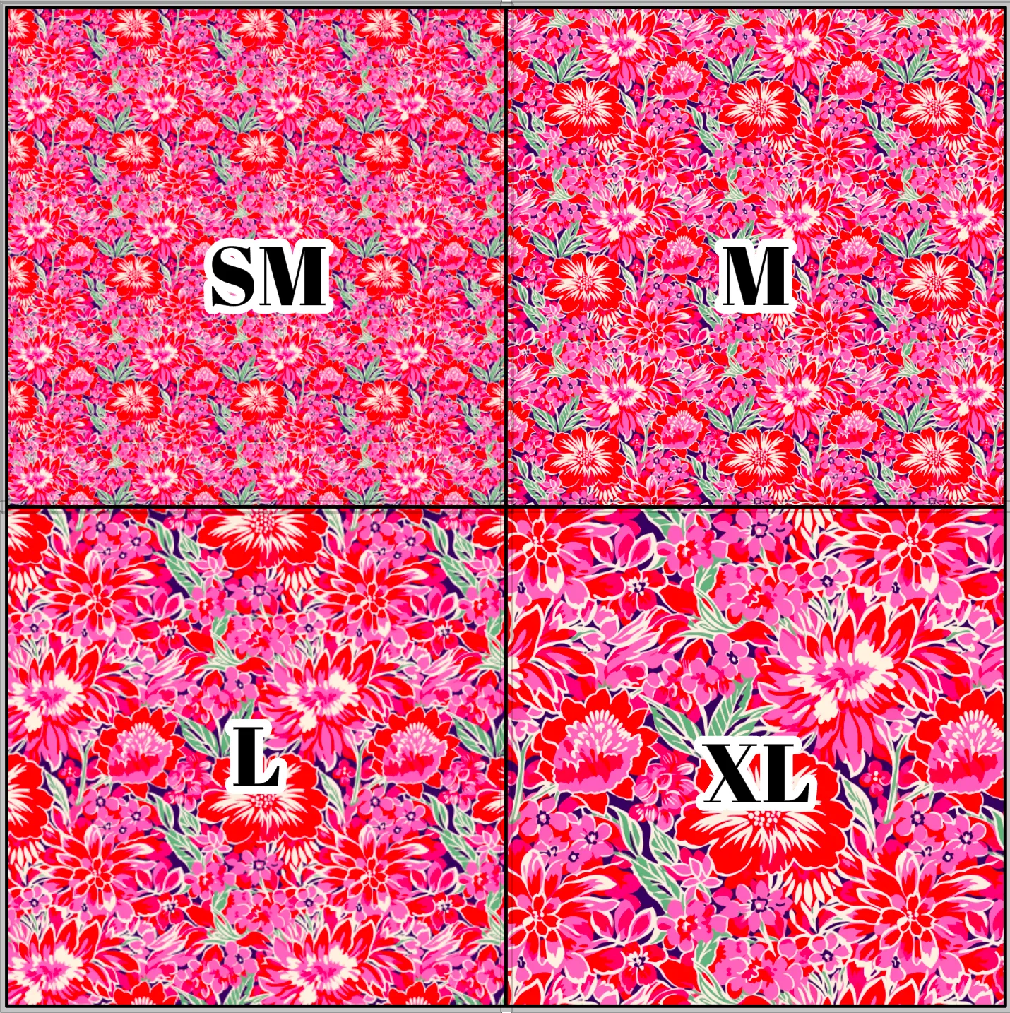 Printed Vinyl & HTV Preppy Florals M Pattern 12 x 12 inch sheet