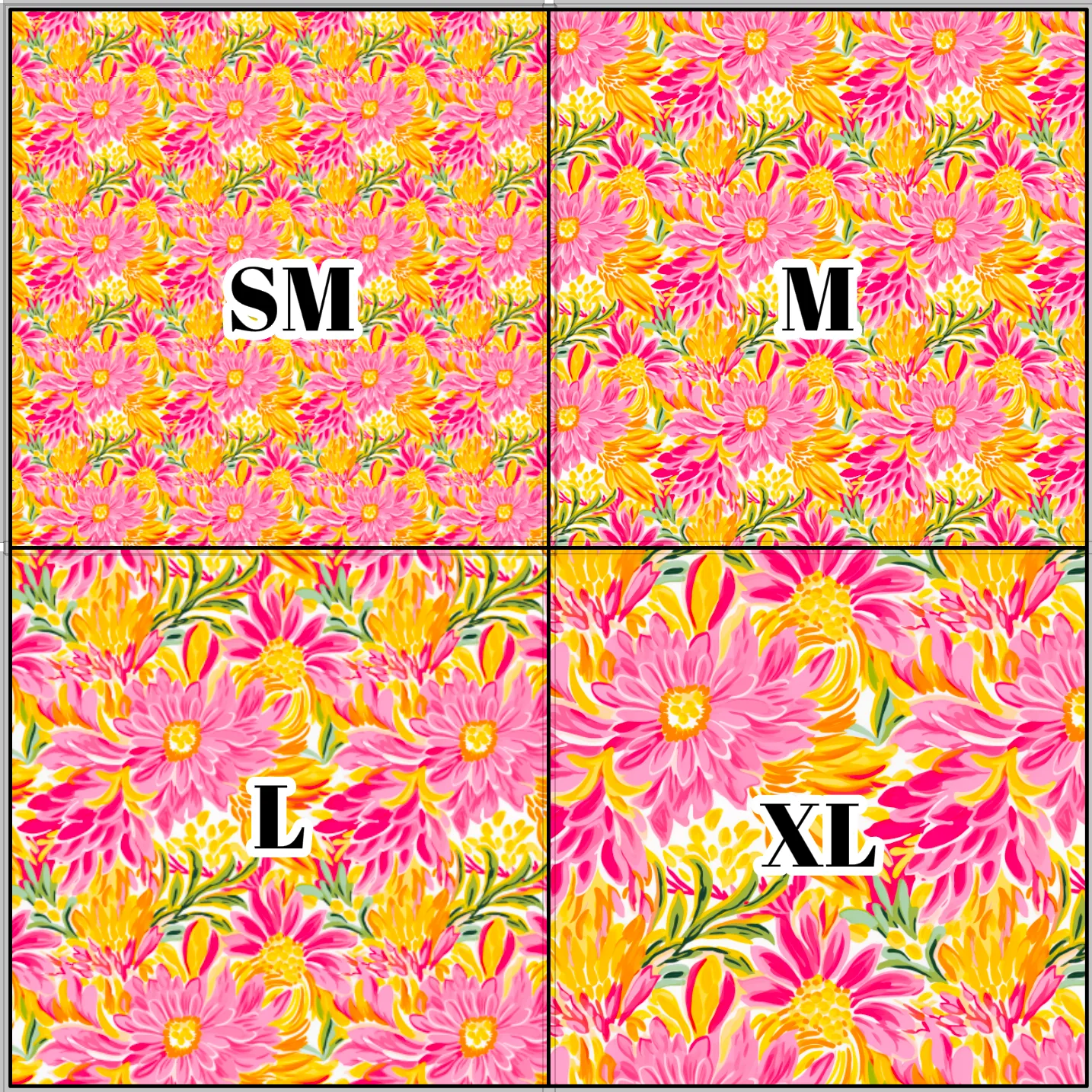 Printed Vinyl & HTV Preppy Florals N Pattern 12 x 12 inch sheet