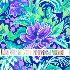 Printed Vinyl & HTV Preppy Florals O Pattern 12 x 12 inch sheet