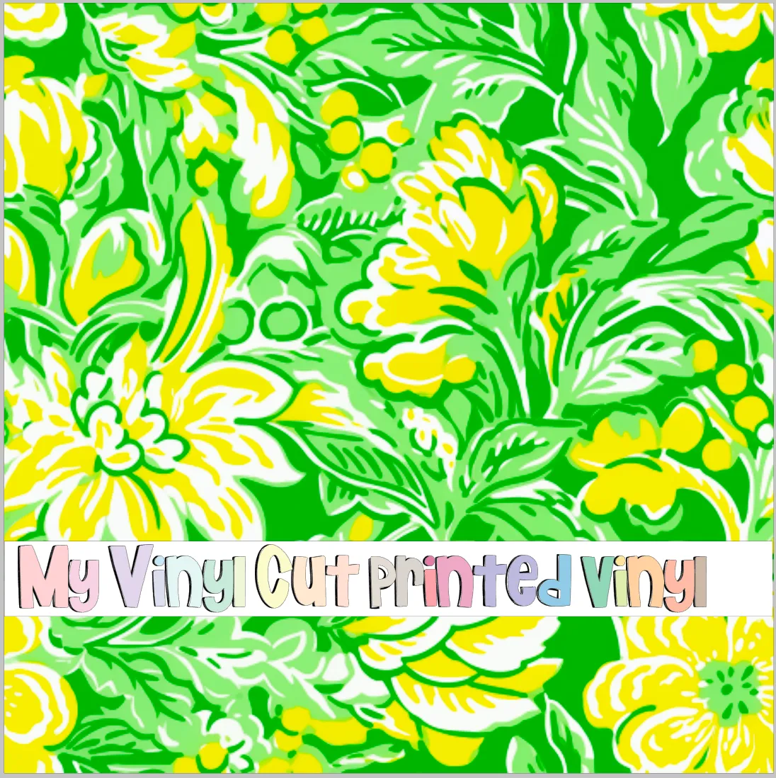 Printed Vinyl & HTV Preppy Florals P Pattern 12 x 12 inch sheet