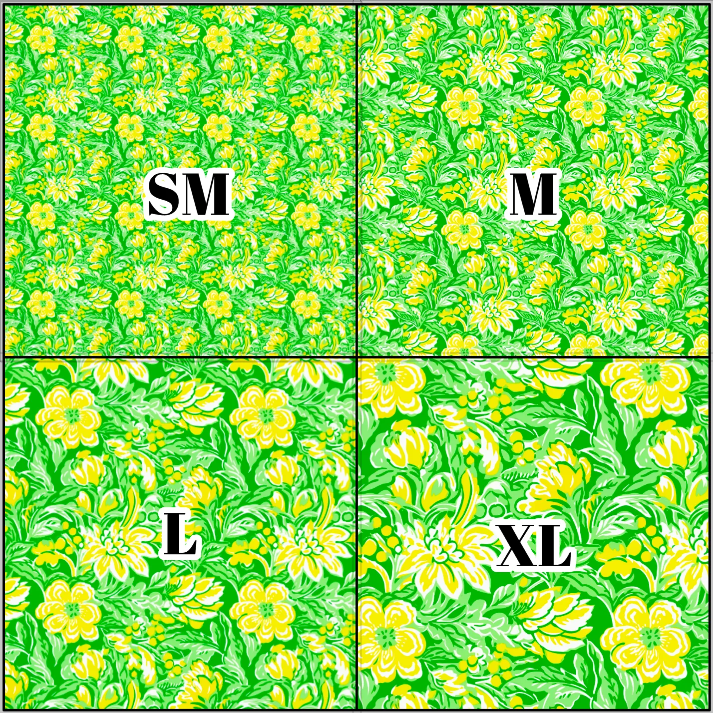 Printed Vinyl & HTV Preppy Florals P Pattern 12 x 12 inch sheet