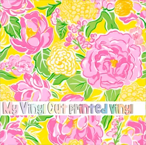 Printed Vinyl & HTV Preppy Florals S Pattern 12 x 12 inch sheet