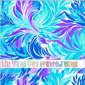 Printed Vinyl & HTV Preppy Fronds A Pattern 12 x 12 inch sheet