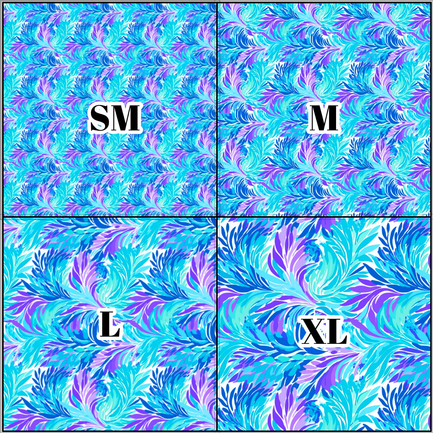 Printed Vinyl & HTV Preppy Fronds A Pattern 12 x 12 inch sheet